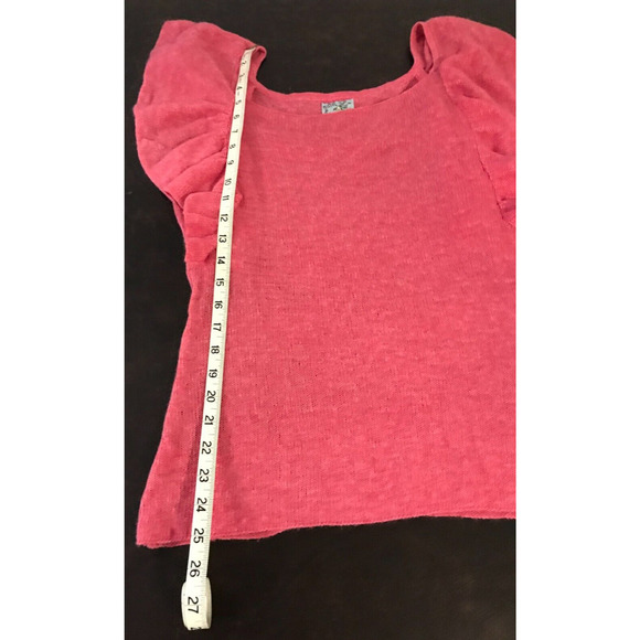 Anthropologie Tabitha Ante Autumnal Pink Rose Short-Sleeve Sweater - Medium - Picture 8 of 9